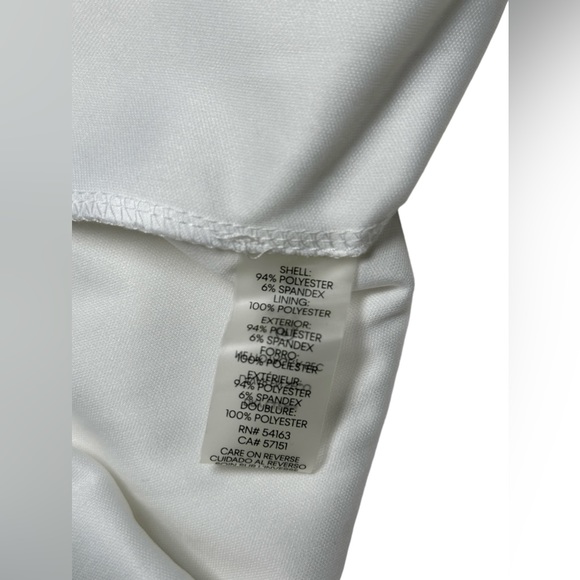 Calvin Klein V-Neck A-Line Midi Dress with Tie Belt Off-White color - size 14 - Picture 13 of 13